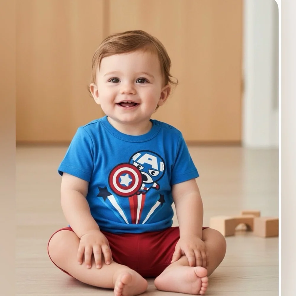 Gap Marvel Captain America Pajama Set 12-18M Superhero Kids PJ Set